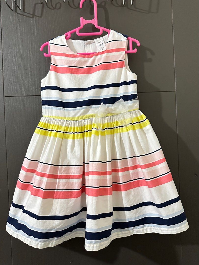Carter’s Stripes Dress (Category: Babies & Kids Fashion) located in Paranaque City. Submitted by decluttermatters (Listing ID 1376411324, Image 1). Description: 👗 From 🇺🇸 👗 Size is 24 months on tag 👗Super pretty RFS: Outgrown ✅ For used items, kindly manage your expectations. If you are meticulous with used clothings, I highly suggest you bid on new or excellent used condition items to save us both time and hassle. Thanks! ✅ Actual color may