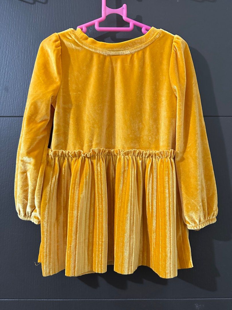Cat and Jack Mustard Dress (Category: Babies & Kids Fashion) located in Paranaque City. Submitted by decluttermatters (Listing ID 1376400174, Image 2). Description: 👗 From 🇺🇸 👗 Never worn, washed only. 👗 Size is 3T RFS: Outgrown.