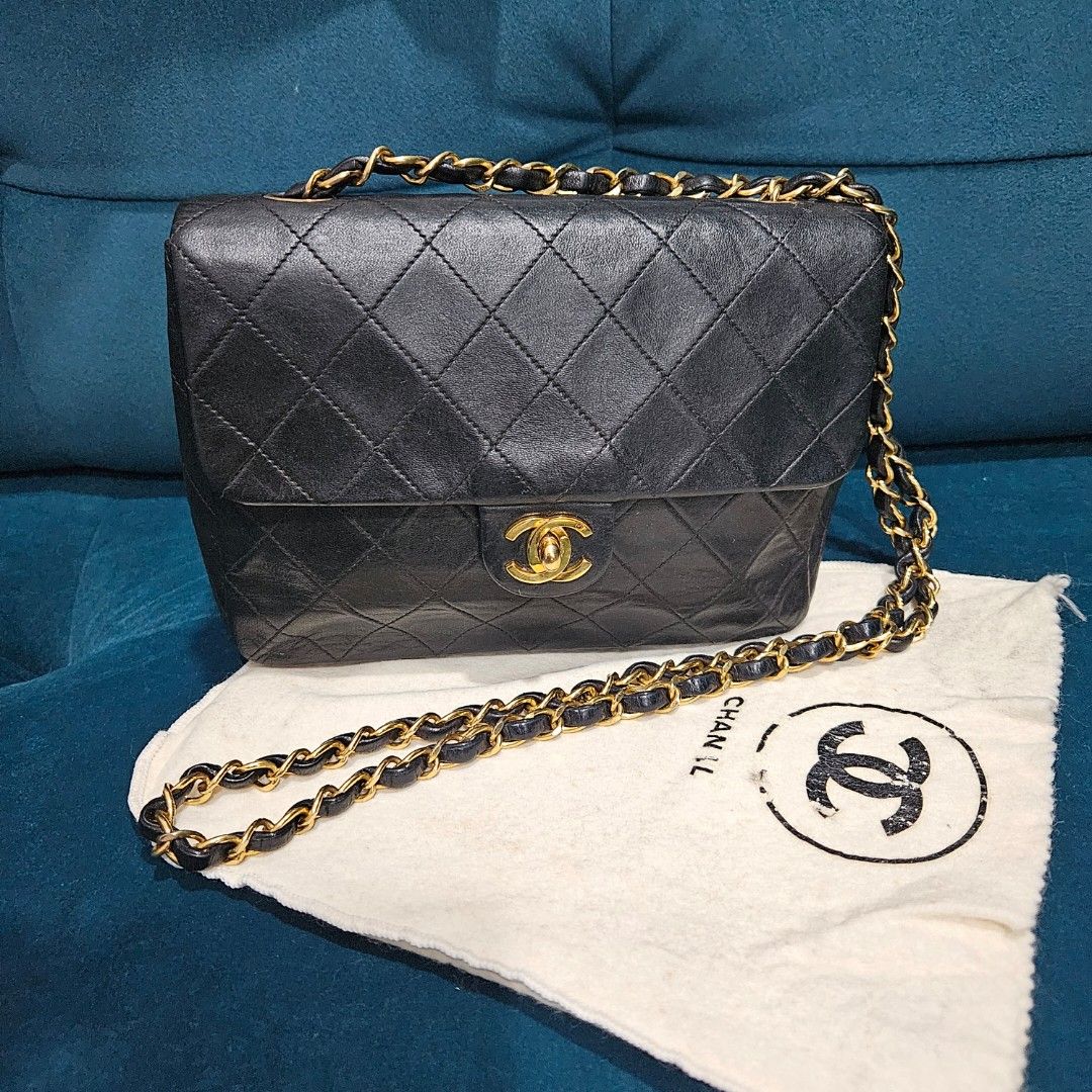 Chanel Vintage 20cm ghw in lambskin (Category: Bags & Wallets) located in Singapore. Submitted by kaleidesnow (Listing ID 1376407907, Image 1). Description: Vintage Chanel 20cm in GHW. Serial code indicates it's made in the 1990s. Well maintained with regular bag spa..