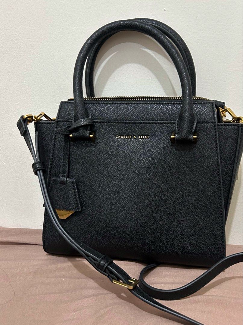 Top Handle Bag Charles And Keith Ladies Handbag Harper Croc-Effect