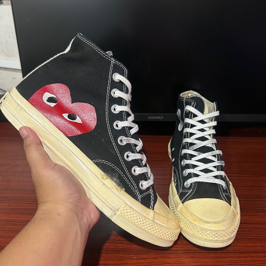CONVERSE CHUCK 70s HIGH xx CDG BLACK (Category: Sneakers) located in Quezon City. Submitted by sharatraycooo (Listing ID 1376395010, Image 1). Description: CONVERSE CHUCK 70s HIGH xx CDG BLACK US MEN 7.5 US WOMEN 9.5 EURO 41.