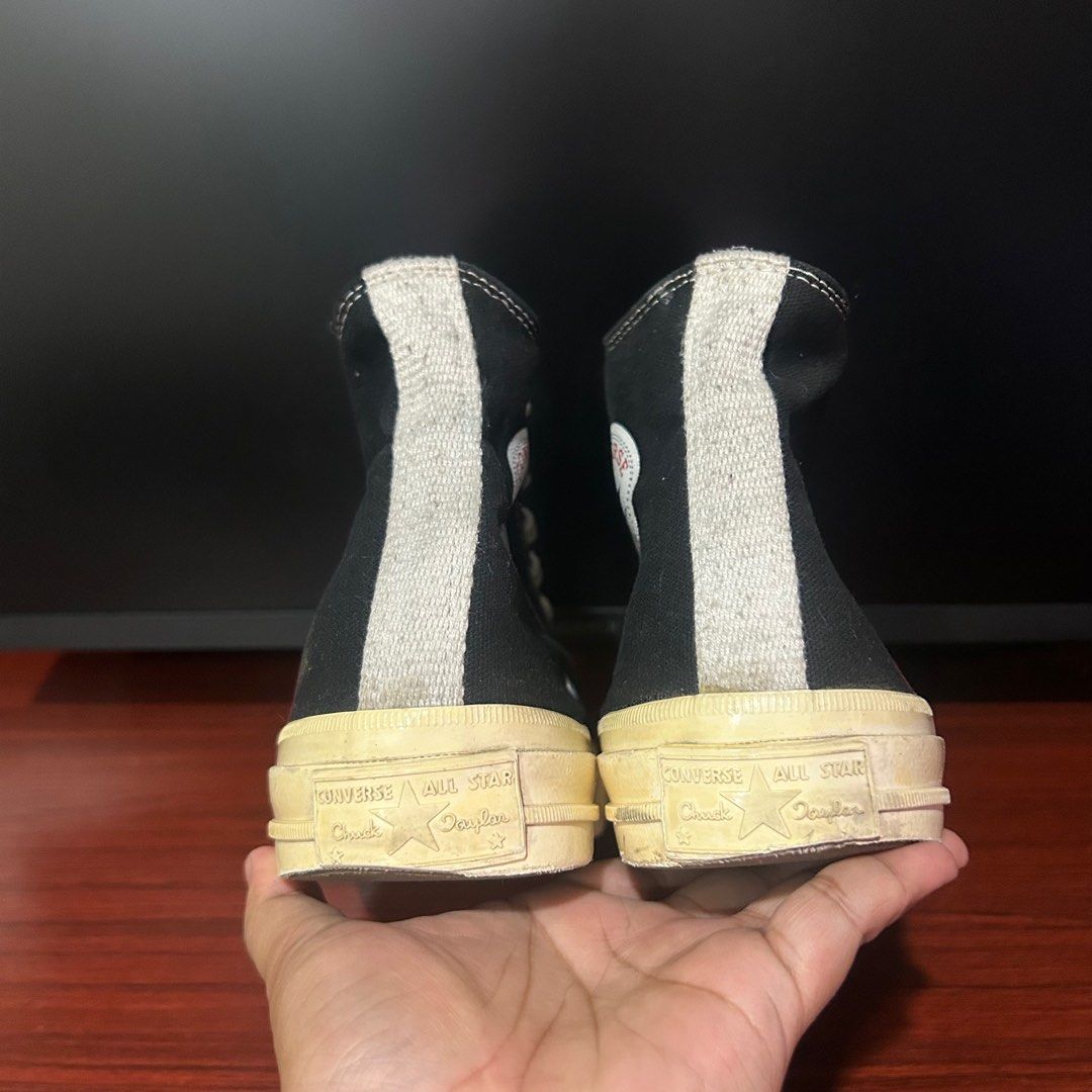 CONVERSE CHUCK 70s HIGH xx CDG BLACK (Category: Sneakers) located in Quezon City. Submitted by sharatraycooo (Listing ID 1376395010, Image 3). Description: CONVERSE CHUCK 70s HIGH xx CDG BLACK US MEN 7.5 US WOMEN 9.5 EURO 41.