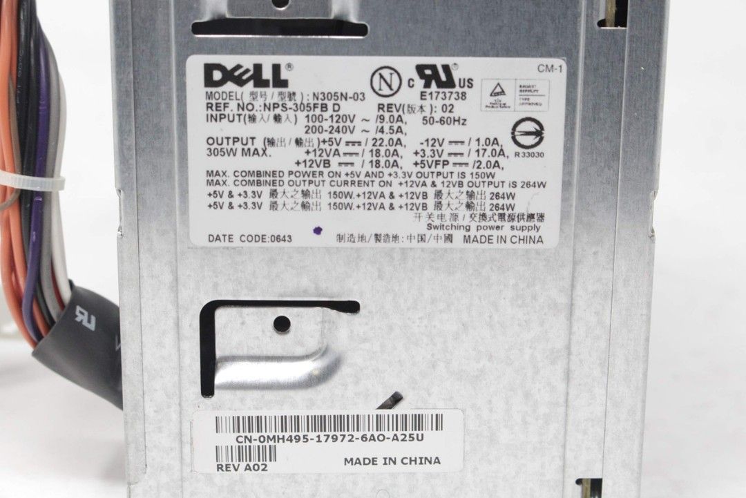 Dell PSU PC parts Power Supply62863084810499113