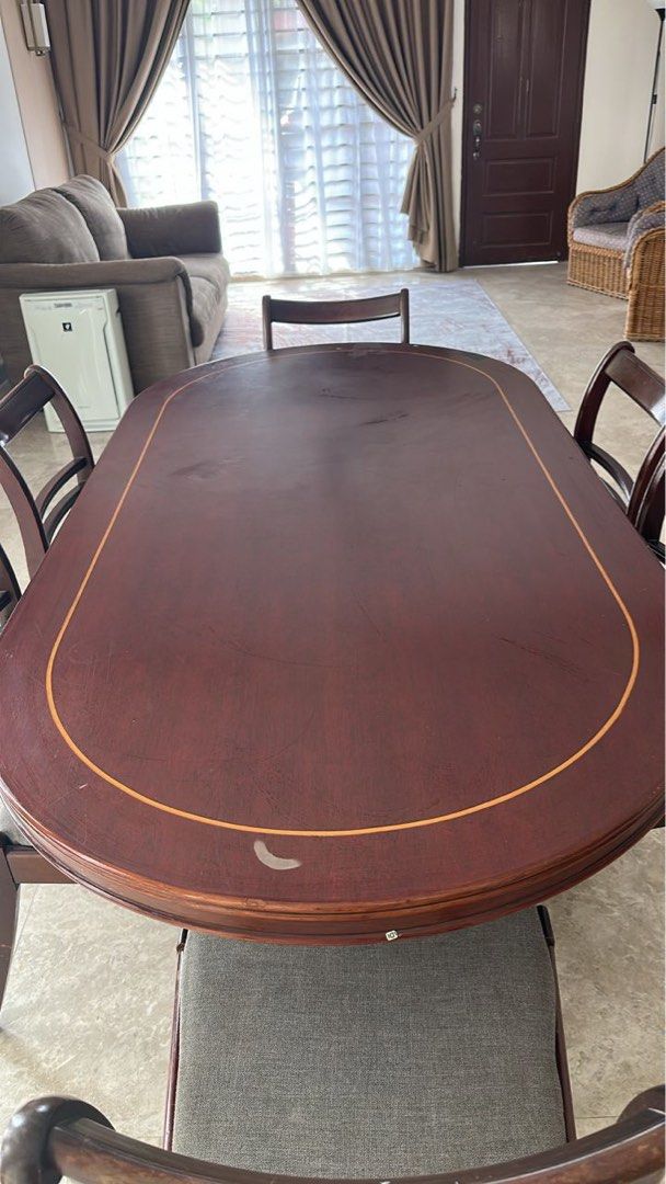 Dining table (Category: Tables & Sets) located in Subang Jaya. Submitted by aidil182 (Listing ID 1376241461, Image 2). Description: Table size 91cm x 183cm x 76cm (h) 6 chairs Nego.