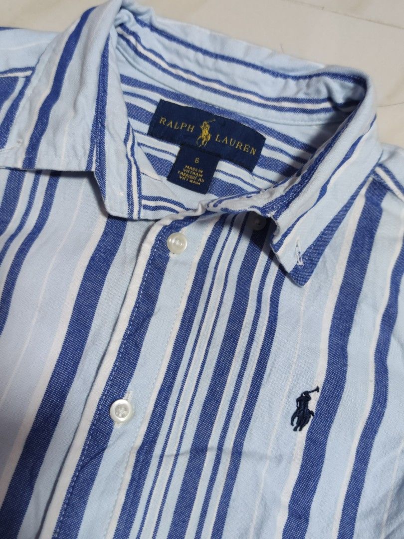 Free mail, kids bundle Ralph Lauren short sleeve Shirt, blue & white stripes, 100% cotton, Uniqlo nylon easy black Shorts, 6 -7yrs (Category: Babies & Kids Fashion) located in Singapore. Submitted by gc_chua (Listing ID 1376222679, Image 3). Description: $10, Free tracked mail Boys bundle Ralph Lauren Shirt & Uniqlo nylon easy shorts Ralph Lauren Shirt: Short sleeve with blue & white stripes, 100% cotton. Good condition, no stains, no tears, no p