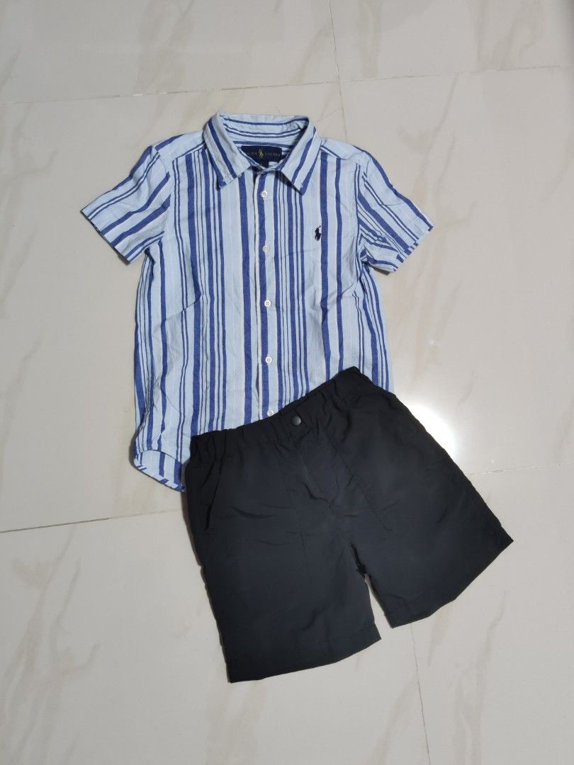 Free mail, kids bundle Ralph Lauren short sleeve Shirt, blue & white stripes, 100% cotton, Uniqlo nylon easy black Shorts, 6 -7yrs (Category: Babies & Kids Fashion) located in Singapore. Submitted by gc_chua (Listing ID 1376222679, Image 1). Description: $10, Free tracked mail Boys bundle Ralph Lauren Shirt & Uniqlo nylon easy shorts Ralph Lauren Shirt: Short sleeve with blue & white stripes, 100% cotton. Good condition, no stains, no tears, no p