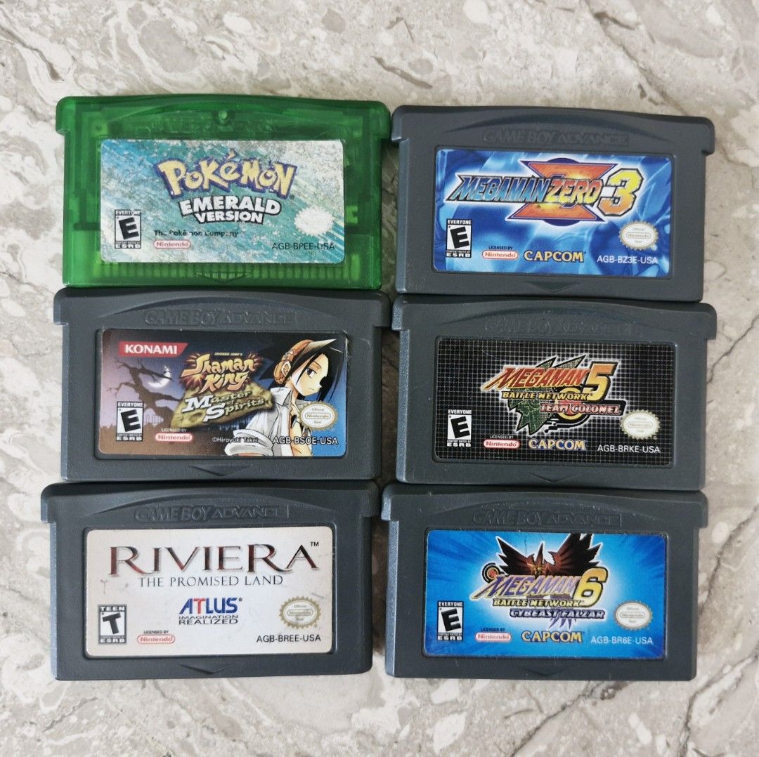 Game Boy Advance Games (Pokemon Emerald Megaman) nintendo gameboy gba cartridges628630609916191125