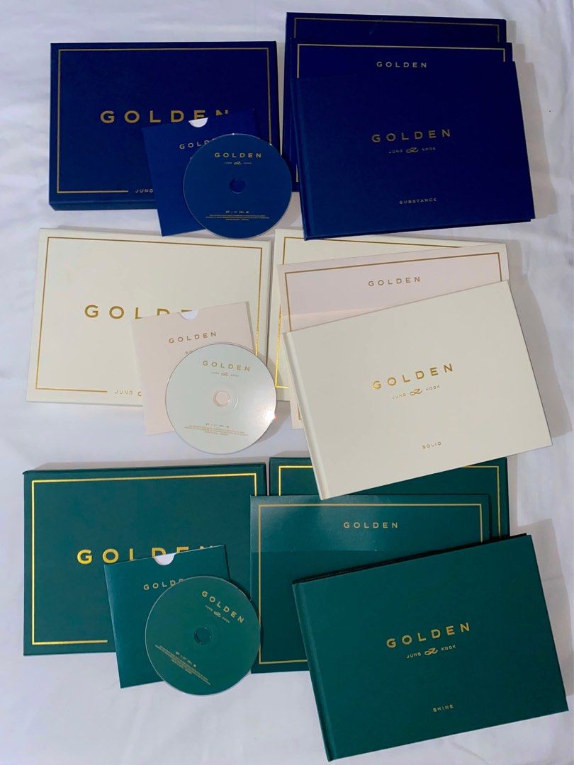 Golden by Jungkook (Category: CDs & DVDs) located in Binan City. Submitted by mkybst (Listing ID 1376351045, Image 1). Description: RFS: Decluttering 300 per album Inclusions seen in picture Delivery fee shouldered by buyer If more than 1 album, open to negotiation.