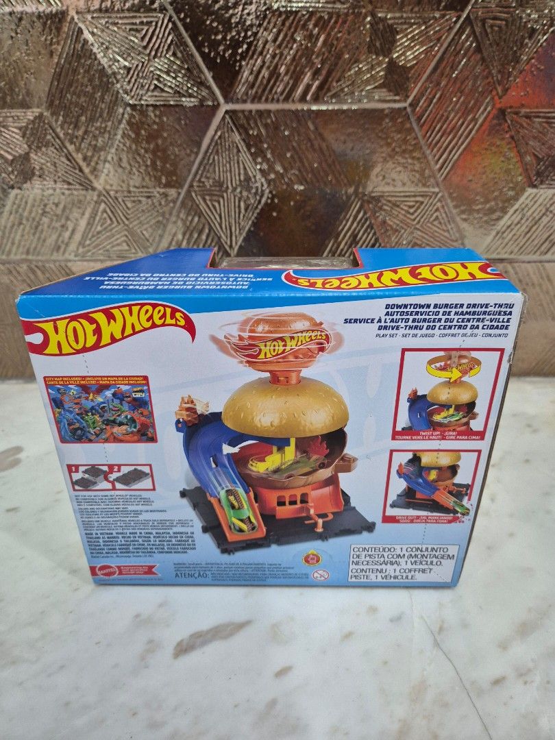 Hot Wheels Downtown Burger Drive Thru Play set (Unopened) (Category: Kids Toys) located in Taguig. Submitted by jingojinx (Listing ID 1376334077, Image 2). Description: FOR SALE Downtown Burger Drive Thru Playset Unopened RFS: Decluttering :) Item near BGC Taguig/Mckinley Hill Near Venice Piazza Shipping c/o buyer Thanks!.