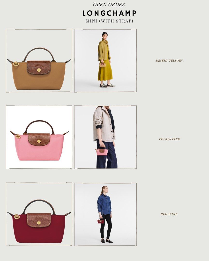 Longchamp Mini with Strap (Category: Bags & Wallets) located in Ipoh. Submitted by pepperpop.co (Listing ID 1376267345, Image 2). Description: Variety of colours Preorder With strap.