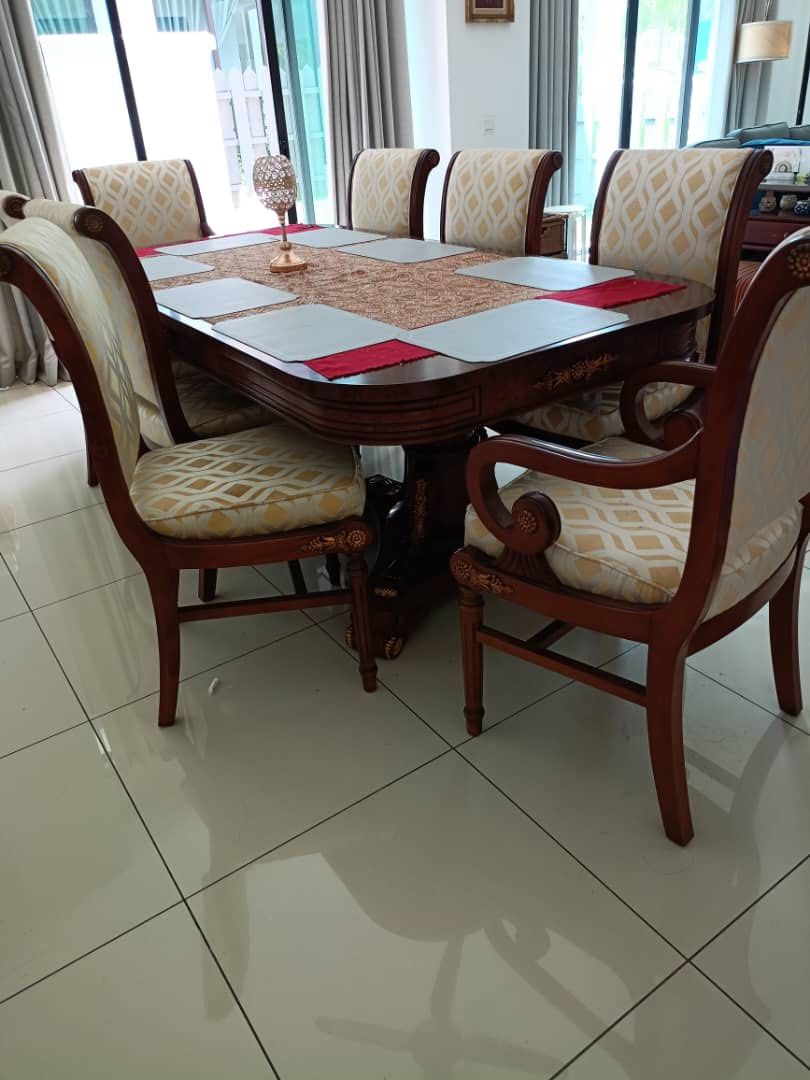 Luxury Mahogany 8 Seater Dining Table Set, Furniture & Home Living ...