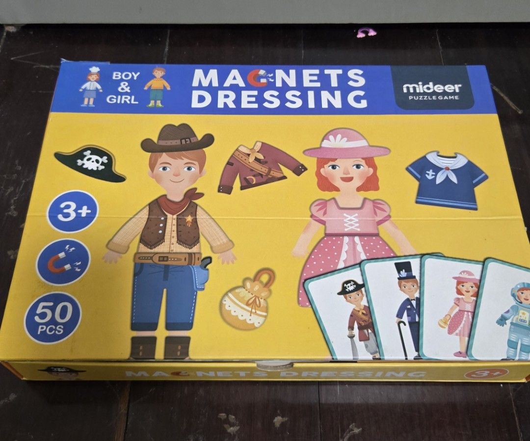 Mideer Dressing Up Magnets (Category: Board Games & Puzzles) located in Malabon City. Submitted by emmashappymommy (Listing ID 1376328548, Image 1). Description: Magnetic Dress Up Puzzle Game Php 350.00 1 card missing- Austronaut 1 shoe missing- Gentleman MOP: Gcash Only RFS: Decluttering Pick up Loc: Potrero Malabon.