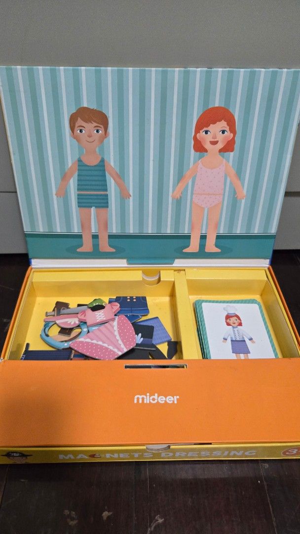 Mideer Dressing Up Magnets (Category: Board Games & Puzzles) located in Malabon City. Submitted by emmashappymommy (Listing ID 1376328548, Image 2). Description: Magnetic Dress Up Puzzle Game Php 350.00 1 card missing- Austronaut 1 shoe missing- Gentleman MOP: Gcash Only RFS: Decluttering Pick up Loc: Potrero Malabon.