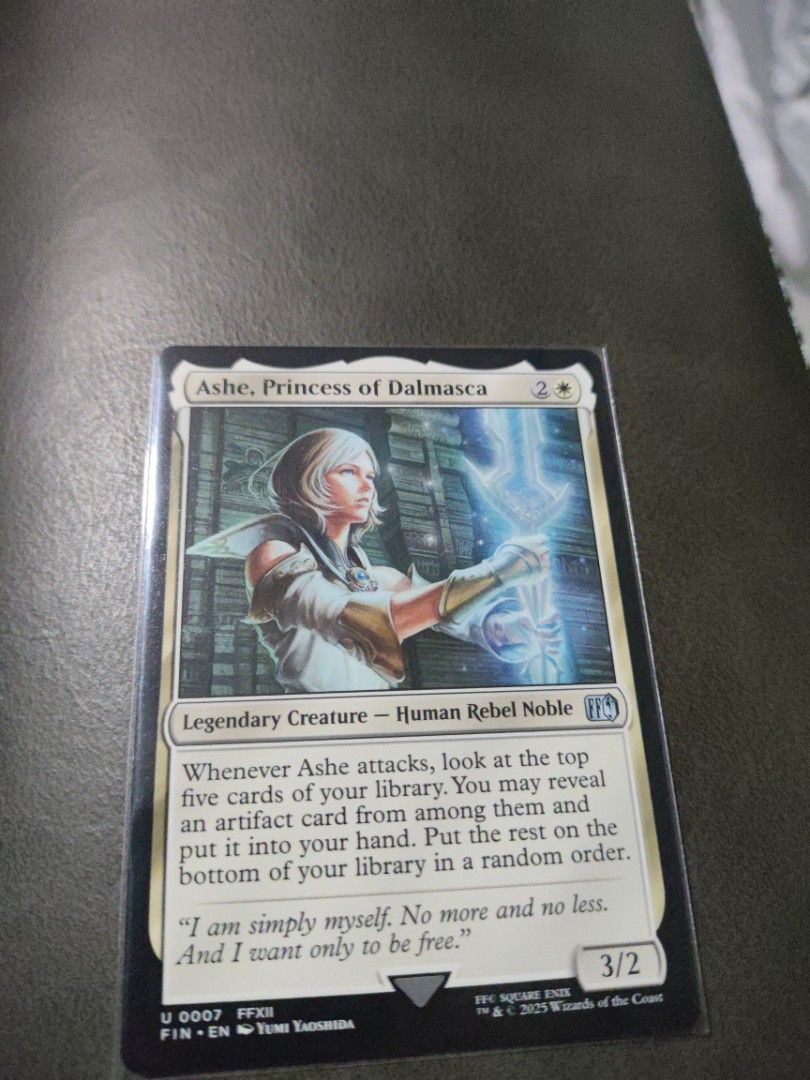 mtg final fantasy ashe Ashe, Princess of Dalmasca [FINAL FANTASY] You may reveal an artifact card from among them and put it into your hand FIN] Ashe, Princess of Dalmasca