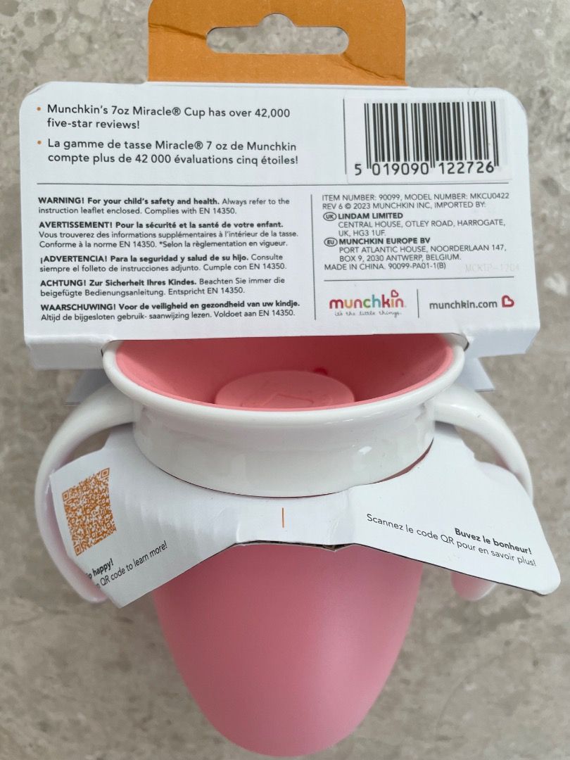 Munchkin miracle 360 sippy cup (Category: Weaning & Toddler Feeding) located in Singapore. Submitted by sophiesinga (Listing ID 1376310025, Image 3). Description: Brand new with tags, never used. .