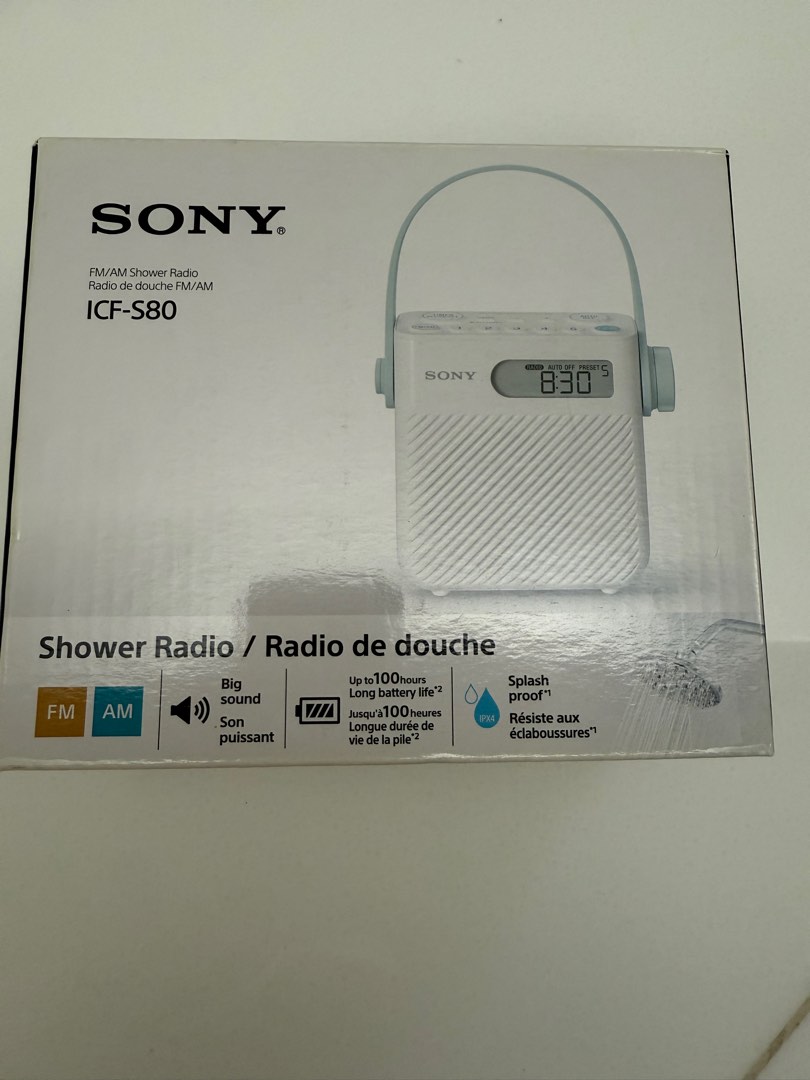New Sony shower FM/AM radio, Audio, Portable Music Players on Carousell