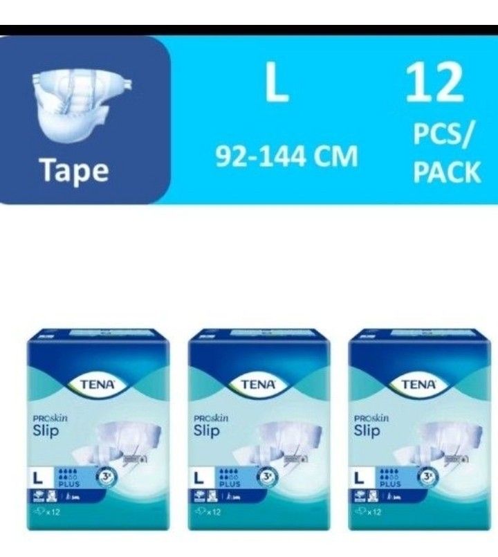 NEXT DAY DELIVER Limited stocks - Medium I Large Proskin Tena Adult Diapers (Category: Medical Supplies & Tools) located in Singapore. Submitted by furnituresalestore (Listing ID 1376304540, Image 2). Description: Medium 12s×3=$69 Medium 12s×6=$129 Large 12s×3=$79 Large 12s×6=$149 Brand New, Ready Stock, FreeDelivery: 3-5working days. Full payment before delivery **** T&Cs apply. Pls read General Terms and Policies as stated in Carousell Bio.