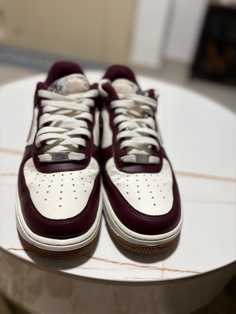 burgundy air force 1 low top