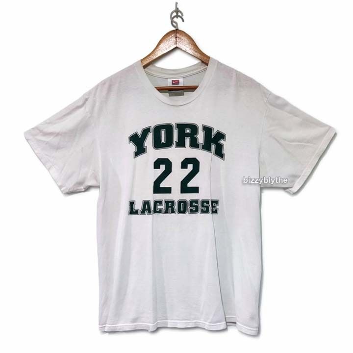 NIKE YORK 22 LACROSSE (Category: Activewear) located in Manila. Submitted by bizzywizzy (Listing ID 1376368553, Image 1). Description: Vintage Nike Tee York 22 Lacrosse Print see pictures for details this valuable stuff is for you dm | pm : for offer and questions no return | no exchange. PLEASE MANAGE YOUR EXPECTATIONS a simple happiness gratification and reward for yourself..