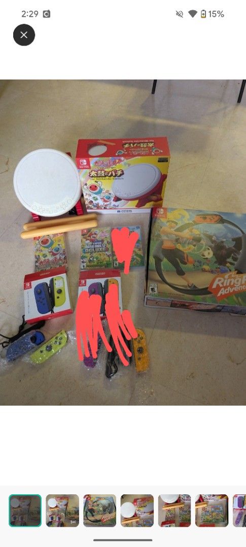 Nintendo switch joycon set of 3 boxer taiko no tatsujin drum set switch version animal crossing super Mario bros u deluxe  ring fit adventure628530575447071129