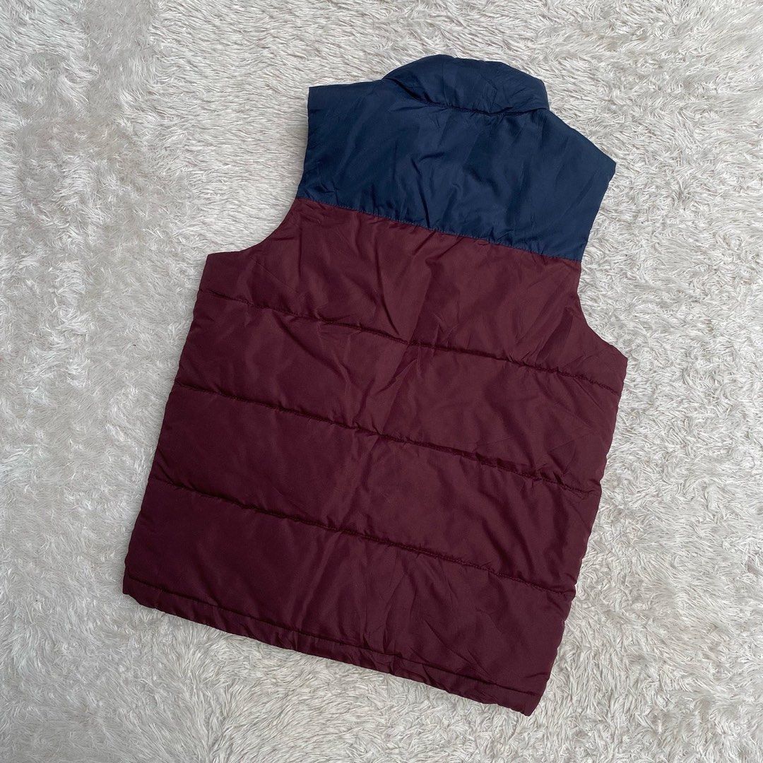 Old Navy Puffer Padded Vest Rompi Casual Raisin Arizona Two Tone Burgundy