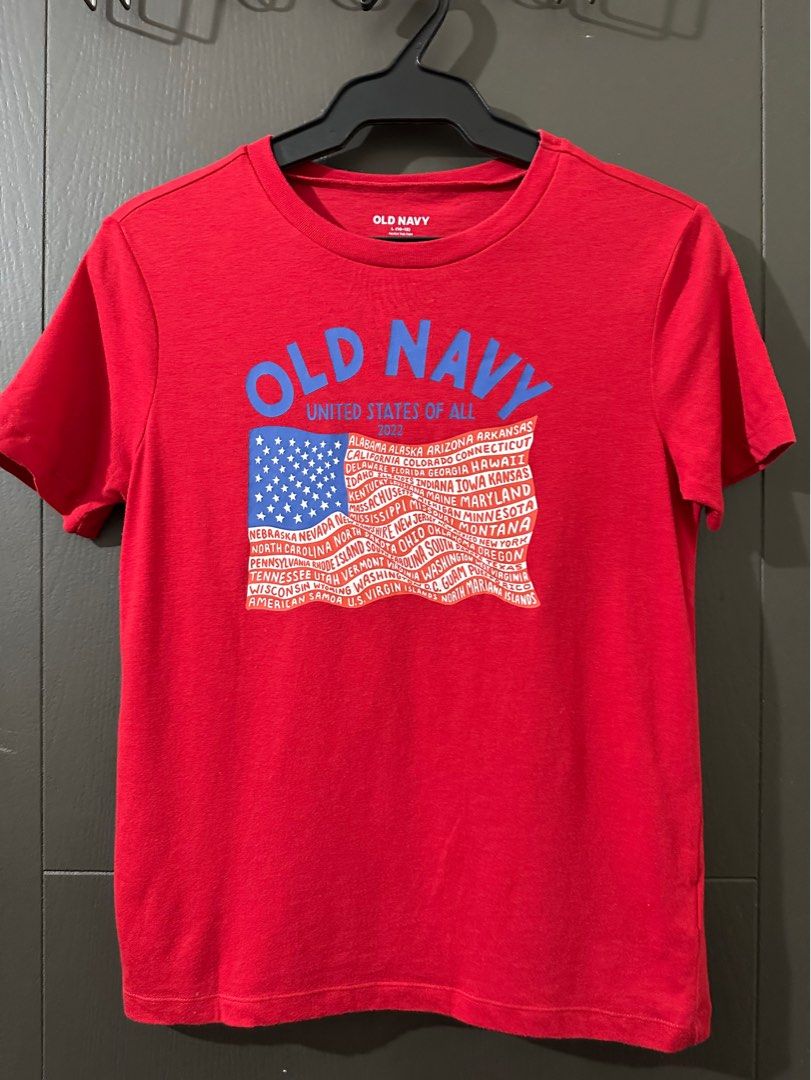 Old Navy Red Shirt (Category: Babies & Kids Fashion) located in Paranaque City. Submitted by decluttermatters (Listing ID 1376411523, Image 2). Description: From 🇺🇸 💯 original Worn once only Size is a 10-12 RFS: Outgrown ✅ For used items, kindly manage your expectations. If you are meticulous with used clothings, I highly suggest you bid on new or excellent used condition items to save us both time and hassle. Thanks! ✅ Actual color may differ