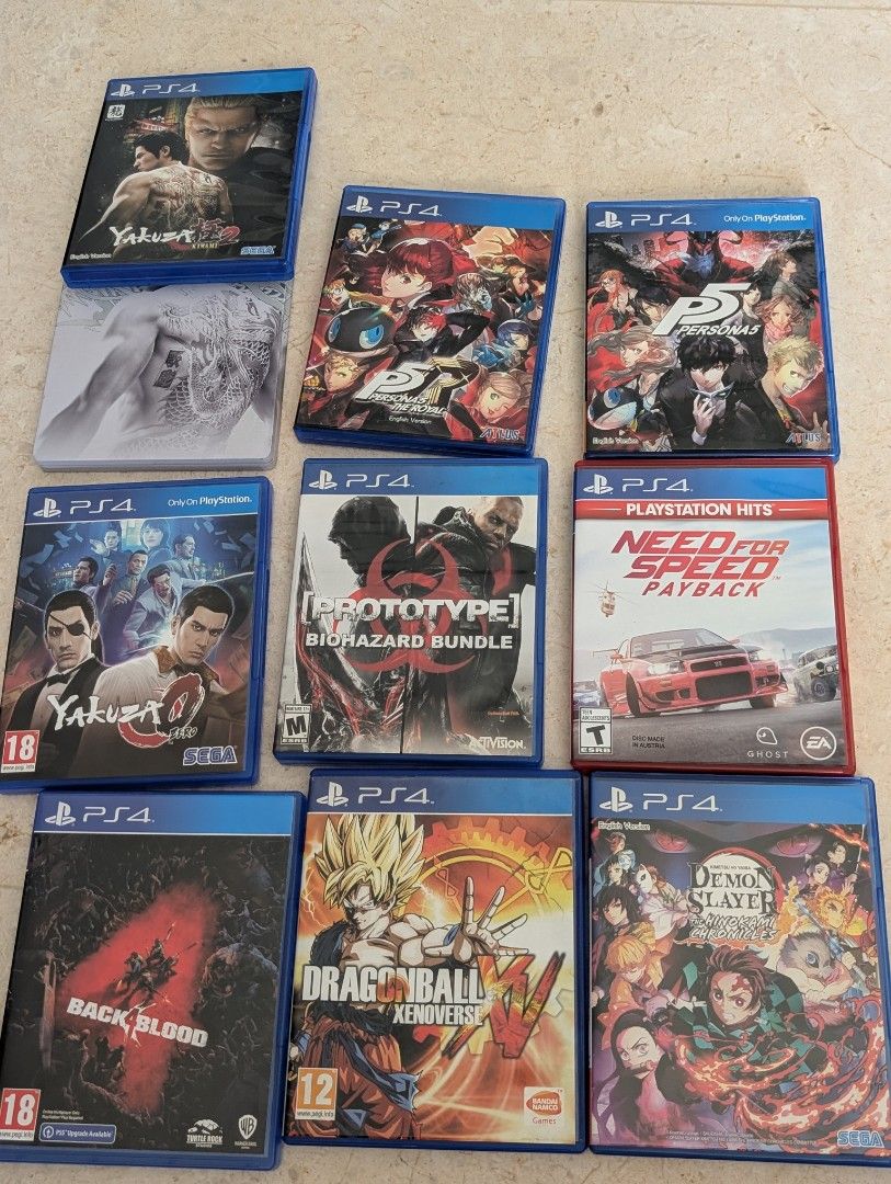 PS4 Games ps5 games demon slayer back 4 blood Dragonball XenoVerse xv need for speed payback person 5 royal  prototype biohazard bundle Yakuza 0 zero kiwami 262853058570369117