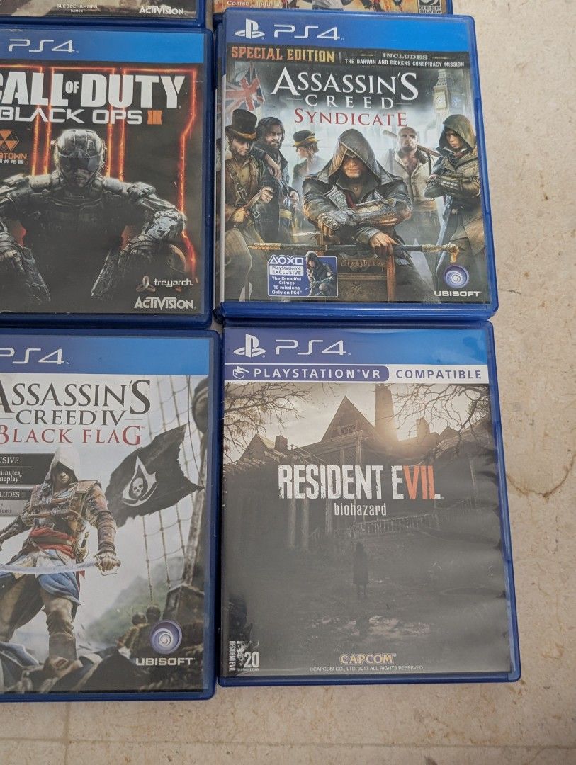 PS4 游戏 ps5 索尼 刺客信条：辛迪加 黑旗 生化危机7 星球大战：前线 fc24 使命召唤III 黑色行动 3 高级战争 圣安地列斯IV 4 逃离地狱 漫威复仇者联盟62863061101569114