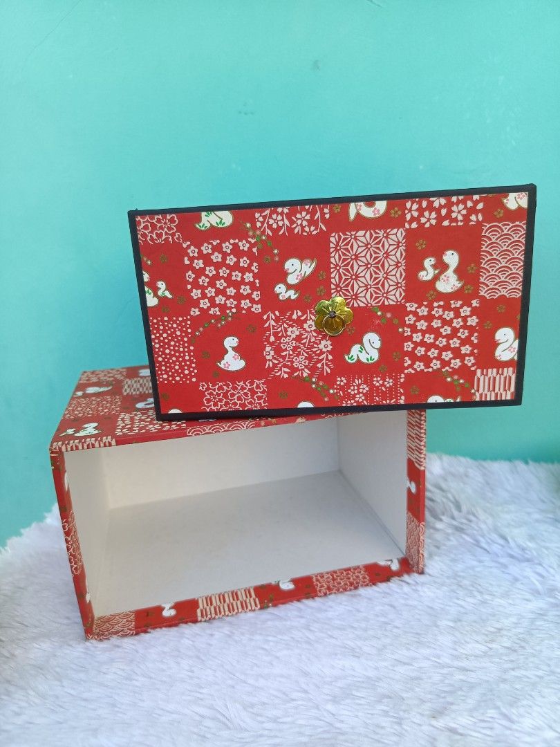 Red Hard Cardboard Box Drawer With Snake Design Patterns (Category: Storage Boxes & Baskets) located in Batangas. Submitted by buddy_and_willow (Listing ID 1376309694, Image 2). Description: .