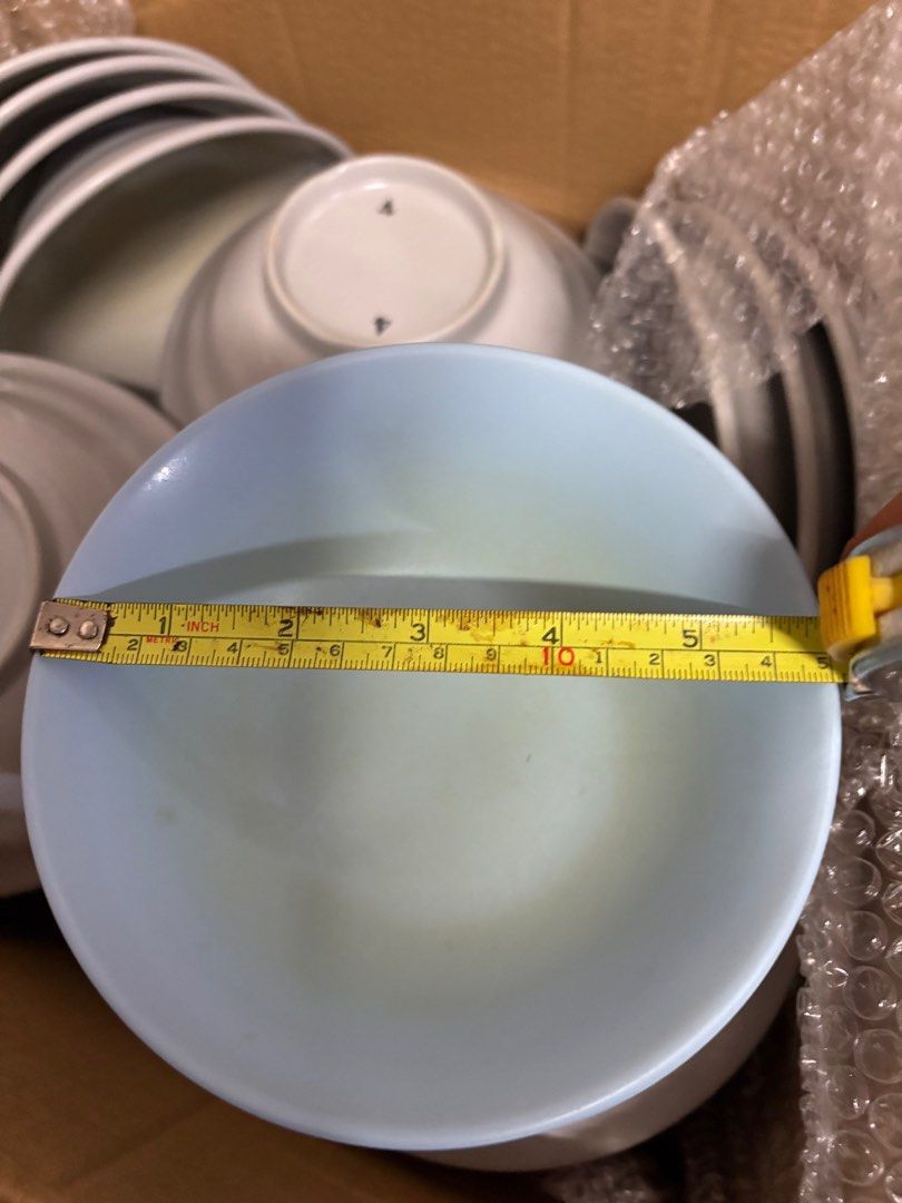 Set of Pastel Blue and White Bowls