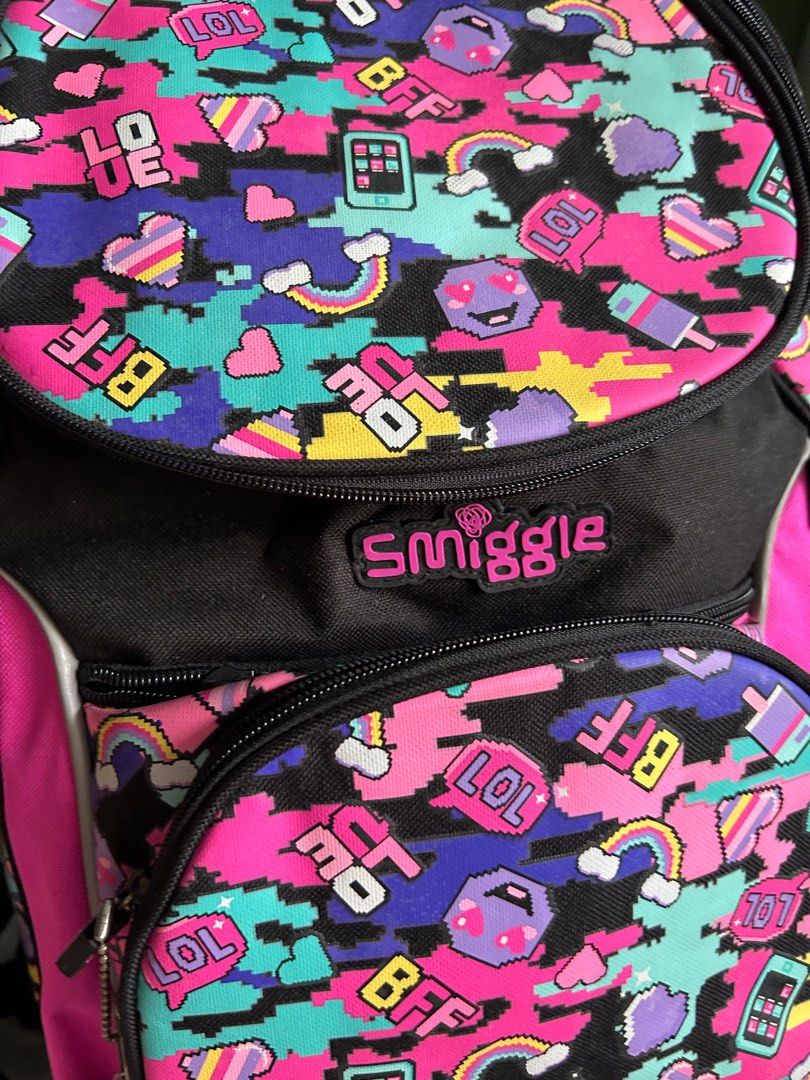 Smiggle School Backpack (Category: Babies & Kids Fashion) located in Mandaluyong City. Submitted by chuchislove (Listing ID 1376250222, Image 1). Description: Authentic Smiggle backpack for school. Used once or twice and in good condition. Rfs: decluttering.
