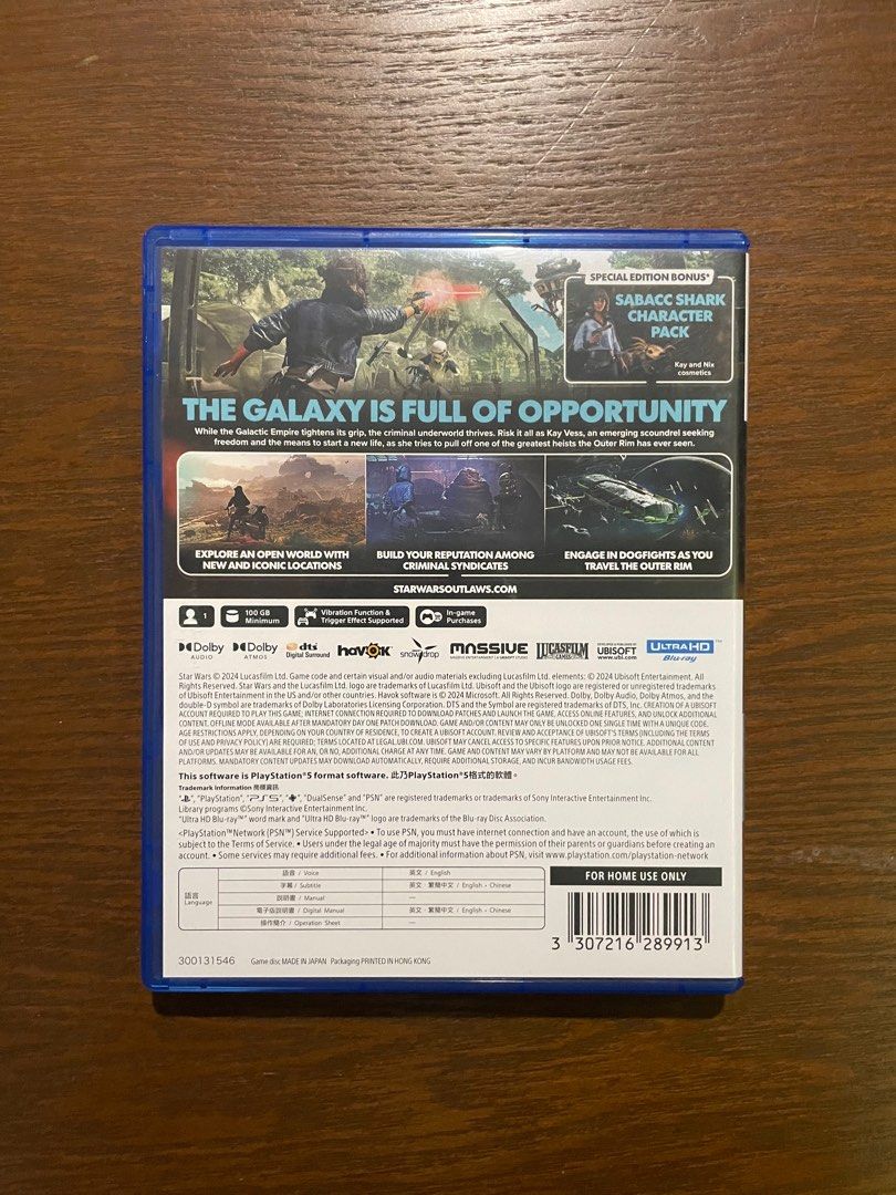 Star Wars Outlaws PS5 (Used, Used Code) (Category: PlayStation) located in San Fernando. Submitted by ddavid_ (Listing ID 1376313543, Image 2). Description: Selling a used copy of Star Wars Outlaws for PS5. I am the second owner of the game and I bought it from the first owner in late 2024. I only used it for about 20 hours. It has been sitting in a drawer since then. The code was already used. RFS: No time to play. Can ship (shipping to be shoul