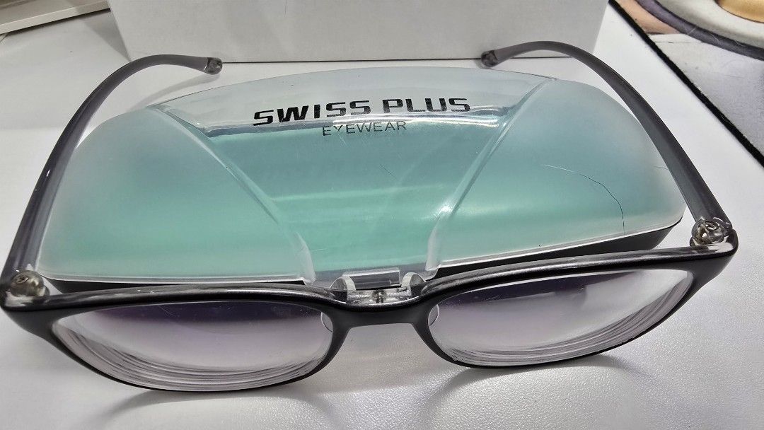 Swiss Plus eyeglasses (Category: Sunglasses & Eyewear) located in Mandaluyong City. Submitted by lylforms (Listing ID 1376340490, Image 2). Description: bought for 1800. barely used. minimal to almost no flaws at all..