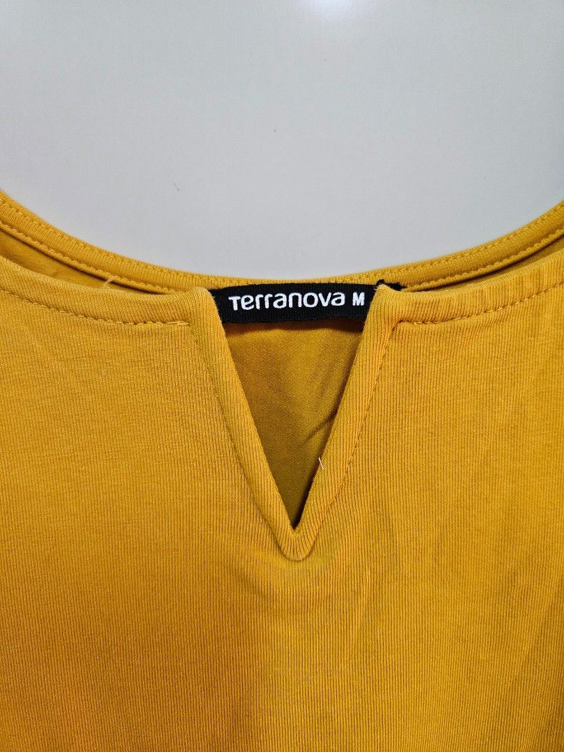 TERRANOVA body suit mustard vneck (Category: Others Tops) located in Pasig City. Submitted by authph (Listing ID 1376301653, Image 2). Description: sf c/o buyer delivery : j&t / lalamove / grab mop : gcash / bpi / unionbank / maya strictly no cod.