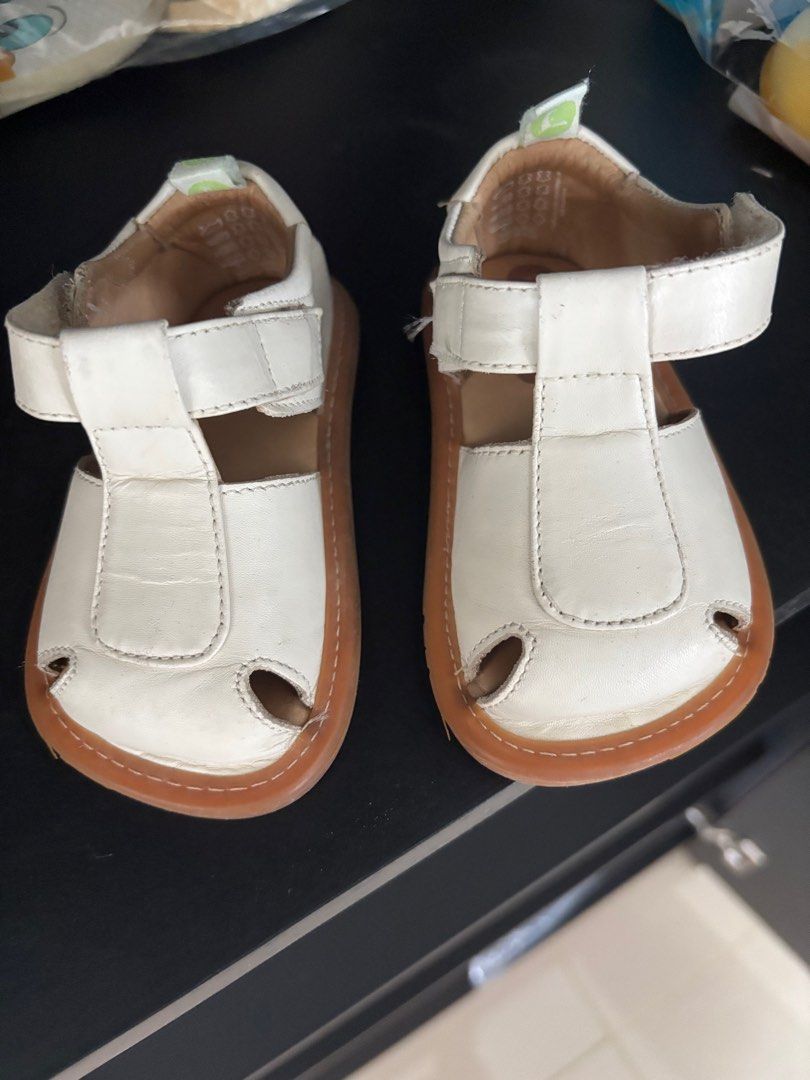 Tip Toey Joey Baby Sandals from The Elly Store (Category: Babies & Kids Fashion) located in Singapore. Submitted by misscheeve (Listing ID 1376320085, Image 1). Description: Bought originally from The Elly Store. RTP $69 - see last picture. Lightly worn. Baby outgrow it very fast. Size US 6, Euro 21. .