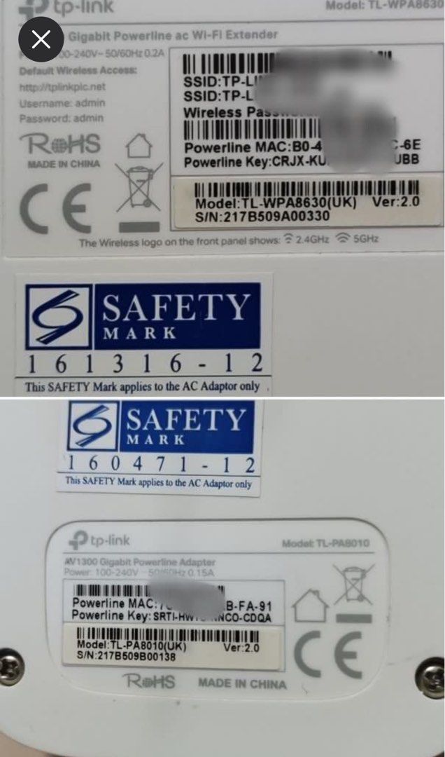 TP-Link Powerline WiFi Extender TL-WPA863063223792489601116