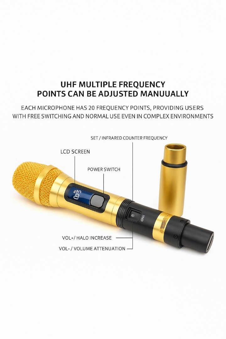 Wireless Microphone (Category: Microphones) located in Singapore. Submitted by kws123 (Listing ID 1363242586, Image 1). Description: new uhf wireless able to ajust all channel no need change battrey auto sound reduce.