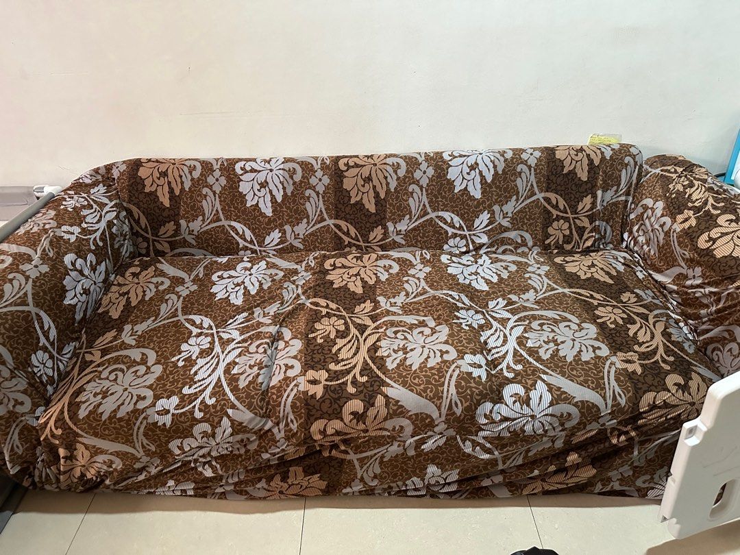 2 7ft sofa for just 5k (Category: Sofas) located in Paranaque City. Submitted by pm_mom (Listing ID 1376483738, Image 2). Description: 2 sofas 5,000 for both already 7ft length, 3 seater See photos for other dimensions Some chair foams need to get upholstered but easily covered with sofa covers With free 2 sets of covers (blue and brown).