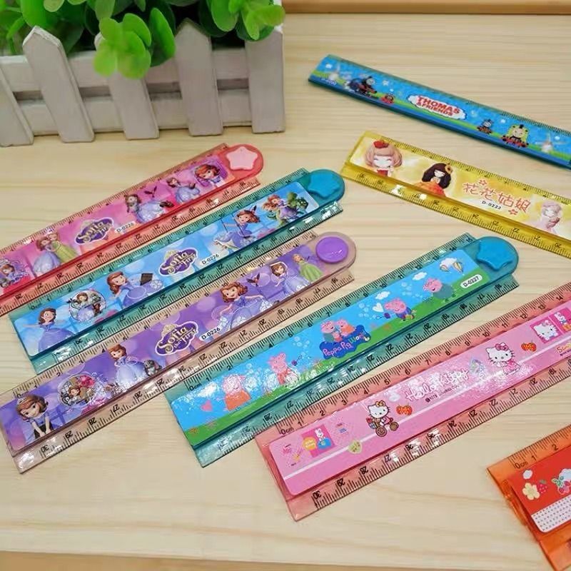 30cm Cute Cartoon Ruler Folding Stationery Plastic Foldable Ruler ...