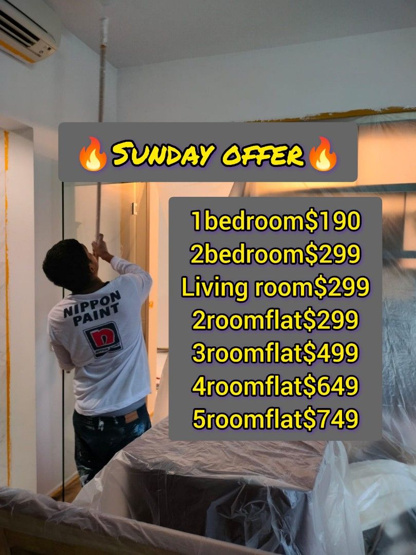 ☀ Sunday offer🙀Cheapest painter in Singapore. Hdb /bto/condo/maisonette /shop /commercial area.Nippon brand🥰 With best review ❤️62863094395395115