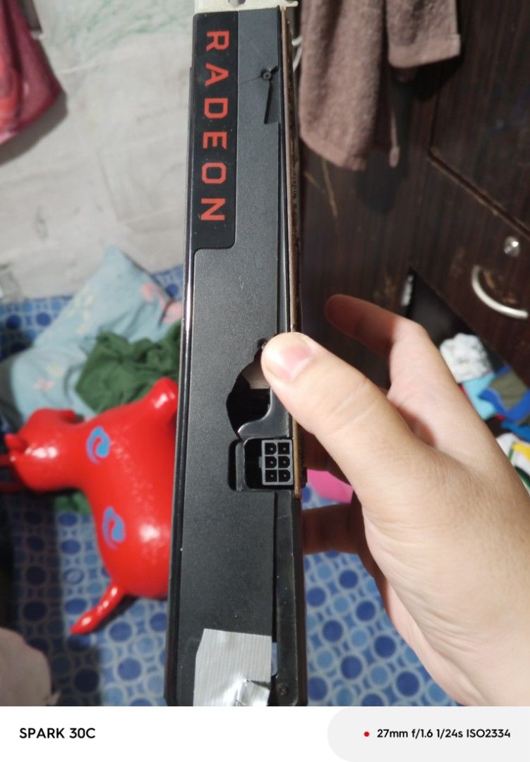 AMD Radeon RX 580 reference (Category: Computer Parts) located in Quezon City. Submitted by junseller18 (Listing ID 1376503014, Image 3). Description: selling as defective. defective no power, no display. buy at your own risk see actual photos and issues GPU cover, as is where is. and Radeon rx580 4gb. mop gcash/Maya/BPI QR/ cod lalamove same day delivery, shipping via jnt ggx Nationwide. buyer shoulder sf.