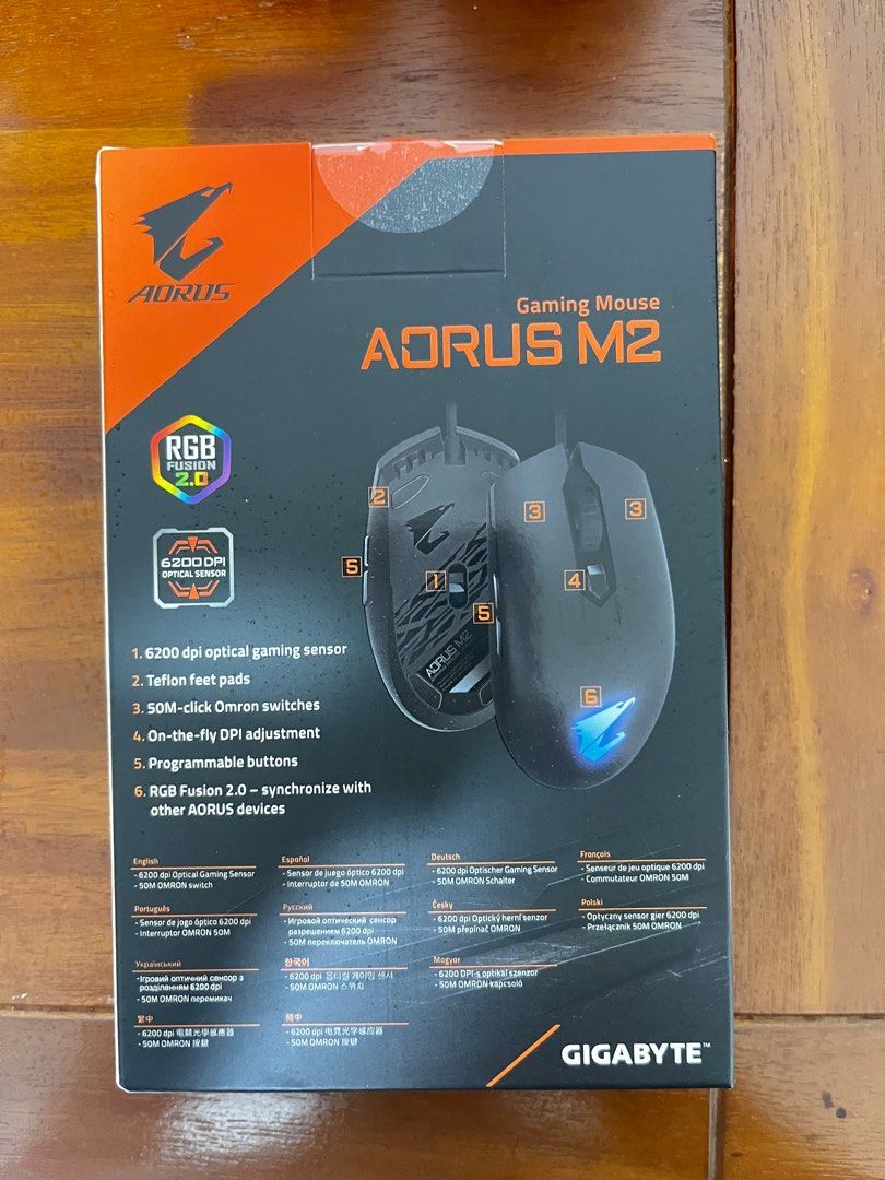 Aorus M2 (Category: Mouse & Mousepads) located in Singapore. Submitted by watermelon__0 (Listing ID 1376497512, Image 2). Description: BNIB. Deal at Queenstown MRT only.