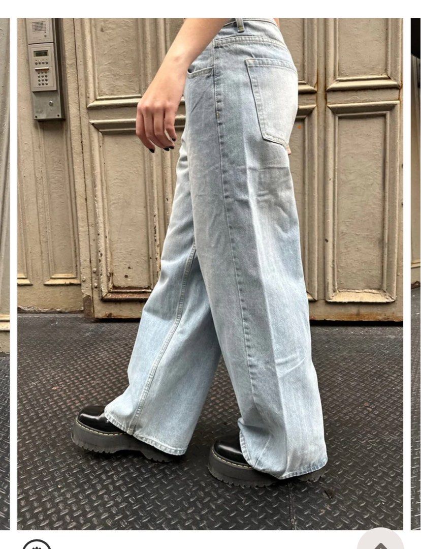 authentic brandy melville lola baggy light wash jeans, Women's