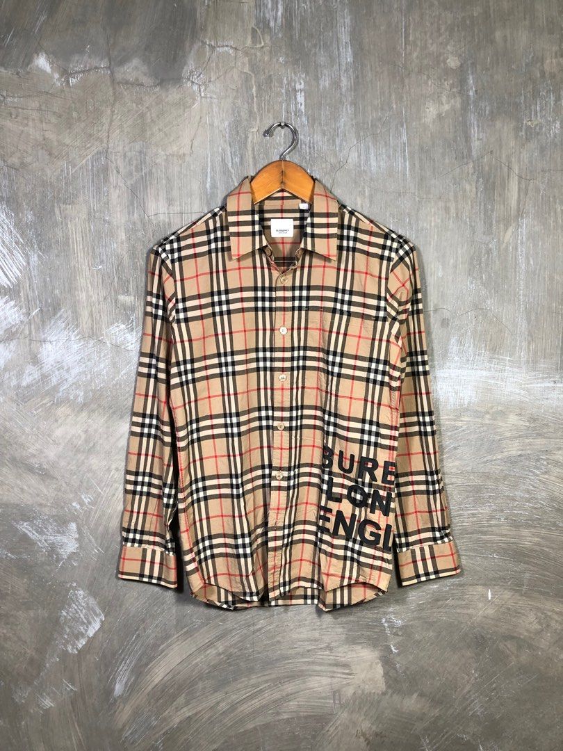 Kemeja Burberry London England Logo Print
