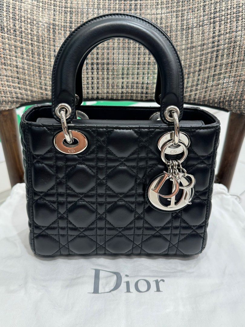 Authentic Dior (Category: Luxury Bags & Wallets) located in Manila. Submitted by chloe_luxuries (Listing ID 1376470506, Image 1). Description: Guaranteed original Lady Dior Small Excellent condition good as new Used once Comes with dustbag box and authenticity card Pm for those interested.