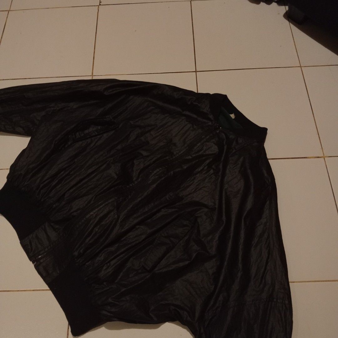 Black Boxy Bomber Jacket (Category: Coats, Jackets and Outerwear) located in Morong. Submitted by rusty.vault (Listing ID 1376562607, Image 3). Description: Black Boxy Bomber Jacket Silk Cloth Type Length: 25 inch Width: 30 inch no issue color may vary due to light 2 side pocket.