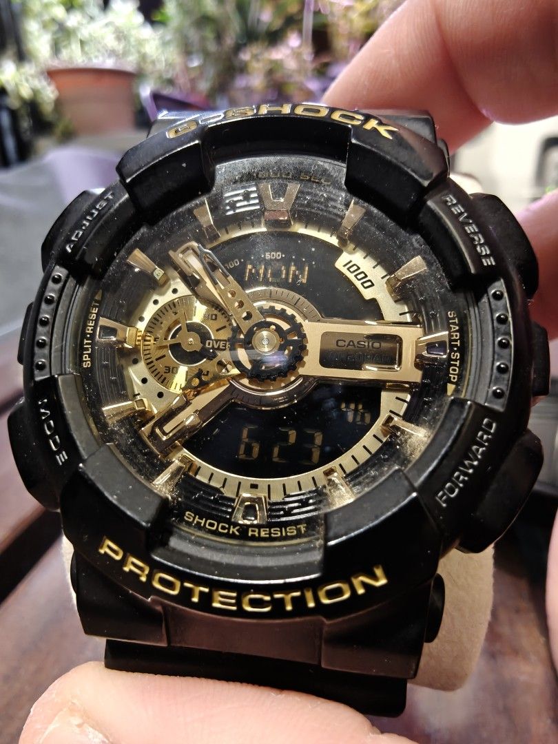 Casio G-Shock Men's Military GA-110 Watch, Black/Gold, One Size