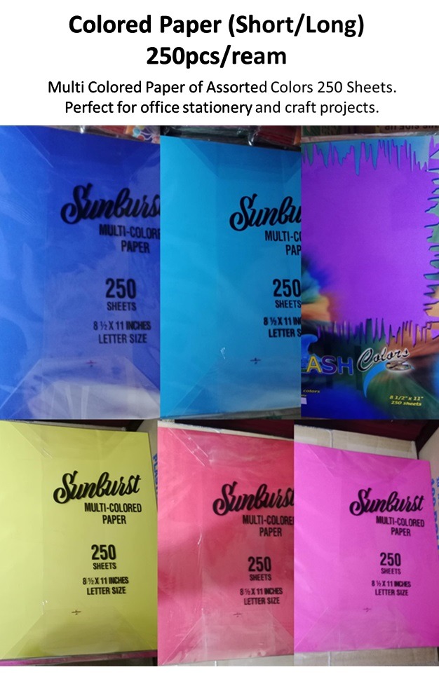 Colored Paper (Short/Long) / Multi Colored Paper 250pcs/ream, Hobbies ...