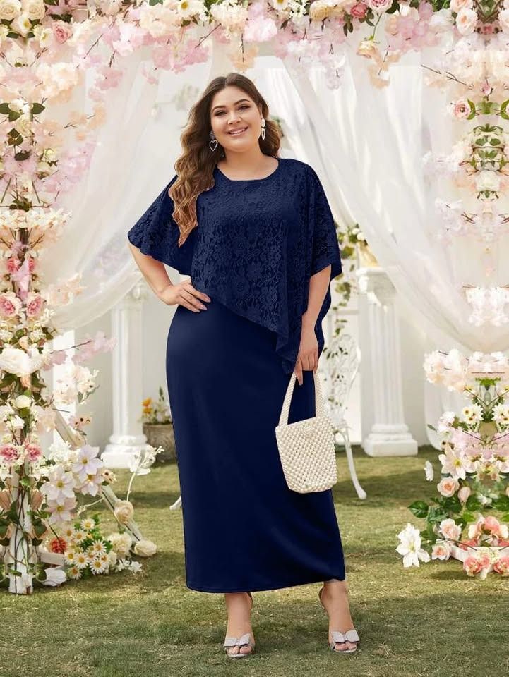 Embroidered Lace Upper Plus Size Elegant Dress (Category: Dresses) located in Makati City. Submitted by micmic804 (Listing ID 1376464979, Image 1). Description: Condition New Brand MFashion Color Navy Blue Embroidered Lace Upper Plus Size Elegant Dress Blend cotton, thick stretch Embroidered lace upper design Free size fits up to XXL Good quality Bust: 102cm Waist: 90cm Hips: 110cm Length: 125cm Please allow 1~3cm error for manual measurement I b