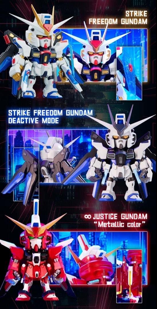 STRIKE FREEDOM & INFINITE JUSTICEボックス未開封 Free Delivery] QMSV Mini: Strike Freedom Gundam & Infinite Justice